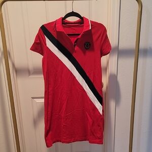 CCO ALL NEED TO GO!!  Tommy Hilfiger Red Polo Dress with Blue and White Stripes
